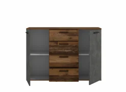 Commode Attaylar 130x36x91cm - decor - oldwood vintage & donkergrijs