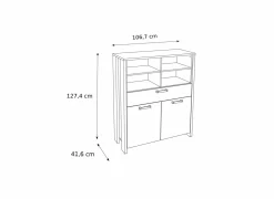 Commode Clif 107x42x128cm - decor - old wood & beton