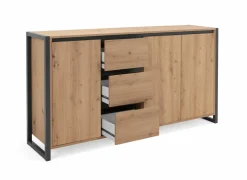 Commode Denver 160cm - decor - artisanale eik & anthraciet