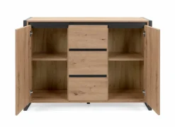 Commode Denver 120cm - decor - artisanale eik & anthraciet