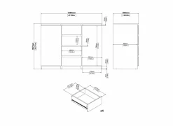 Commode Naia 121x50x91cm - decor - mat zwart