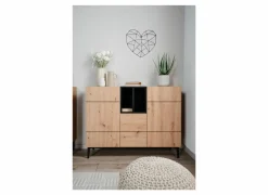 Commode Nola 120x42x90cm - melamine - artisanale eik