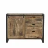 Commode Woodstock 120x45x90cm - mango massief - naturel & zwart