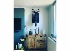 Commode Woodstock 120x45x90cm - mango massief - naturel & zwart