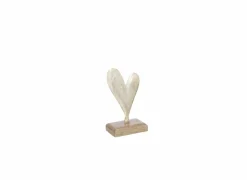 J line Deco Hart op voet H14cm - hout massief & aluminium - goud