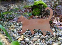 Deco Kat H31cm - staal - roest