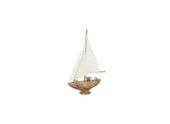 J line Deco Zeilboot Noa H43cm - hout massief - naturel