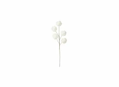 Decoratietak 5 Pompoms Eva H86cm - kunststof - wit