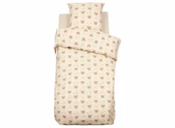 Dekbedovertrek Beermotief 140x200cm - katoen & polyester - beige