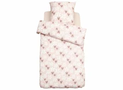 Dekbedovertrek Hartmotief 140x200cm - polyester & katoen - roze