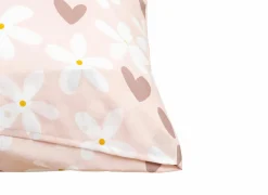 Dekbedovertrek Hartmotief 140x200cm - polyester & katoen - roze