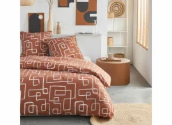 Dekbedovertrek TODAY Crazy 8 220x240cm - polyester - bruin