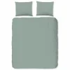 Dekbedovertrek Uni 200x220cm - flanel - groen