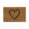 Deurmat E-Coco Heart 40x60cm - kokos - naturel & zwart