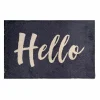 Deurmat Hello 50x75cm - microvezel - zwart