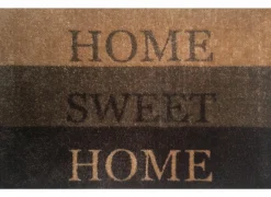 Deurmat Home sweet home 50x75cm - microvezel - bruin & grijs