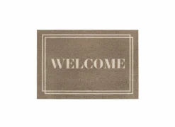Deurmat Mondial Frame Brown 40x60cm - polyamide - beige