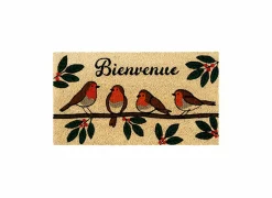 Deurmat Roodborstjes 70x40cm - kokos & PVC - multicolor
