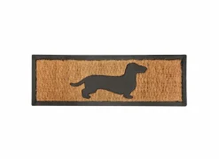 Deurmat Teckel 25,3x75,1cm - kunststof - bruin