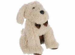 J line Deurstopper Hond 20x20x30cm - polyester - beige