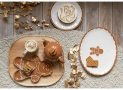 Dienblad 44x44,5cm - rubberhout - naturel