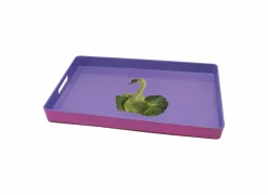 Dienblad Zwaan 40x24cm - kunststof - paars