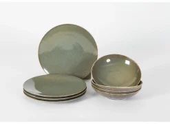 Salt & Pepper Diep bord Cirro  Ø21cm - porselein - groen