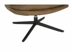 Draaifauteuil A8036 75x90x87cm - leder - cognac