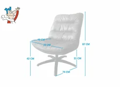 Draaifauteuil Copain 70x74x87cm - microvezel - bruin