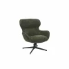 Draaifauteuil Federico 73x79x88cm - polyestervezel - donkergroen