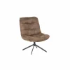 Draaifauteuil Nanook 71x71x94cm - stof - bruin