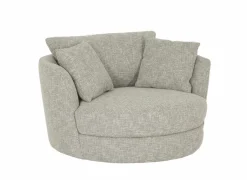 Draaifauteuil Nest 128x120x69cm - stof - beige/grijs