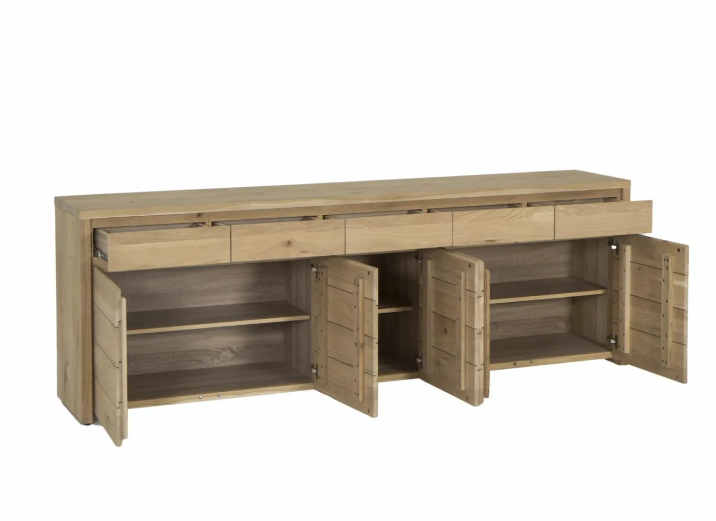 Dressoir Amarillo 250cm - eik massief & decor - naturel