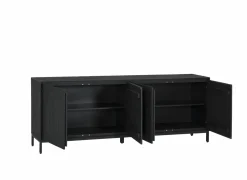 Dressoir Aquilano 225cm - acacia massief - zwart