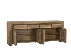 Dressoir Carbone  225cm - sheesham massief & decor - naturel