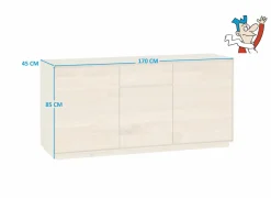 Dressoir Caviar 170cm - eik massief & decor - naturel