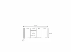 Dressoir Clif 206cm - decor - old wood & beton