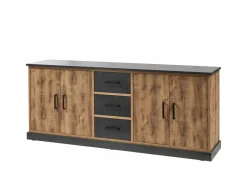 Dressoir 226cm - decor - bruin & zwart