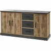 Dressoir 184cm - decor - bruin & zwart
