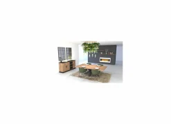 Dressoir 184cm - decor - bruin & zwart