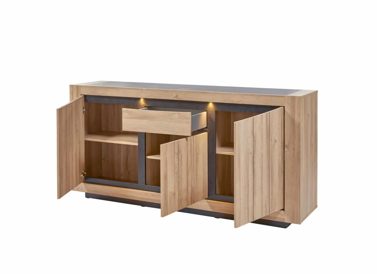 Dressoir 210cm - decor - French oak & grijs