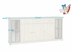 Dressoir 250cm - decor - natuurlijke olm