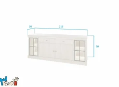 Dressoir 216cm - decor - natuurlijke olm