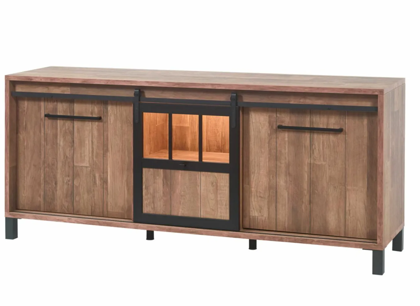 Dressoir 207cm - decor - old teak & matt black