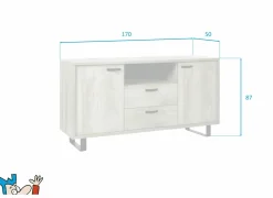 Dressoir Como 2 170cm - melamine - humus eik