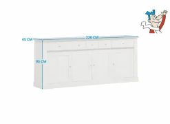 Dressoir Eline 220cm - decor - white oak & autumn oak