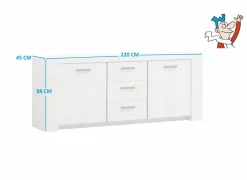 Dressoir Elvis 220cm - decor - white oak