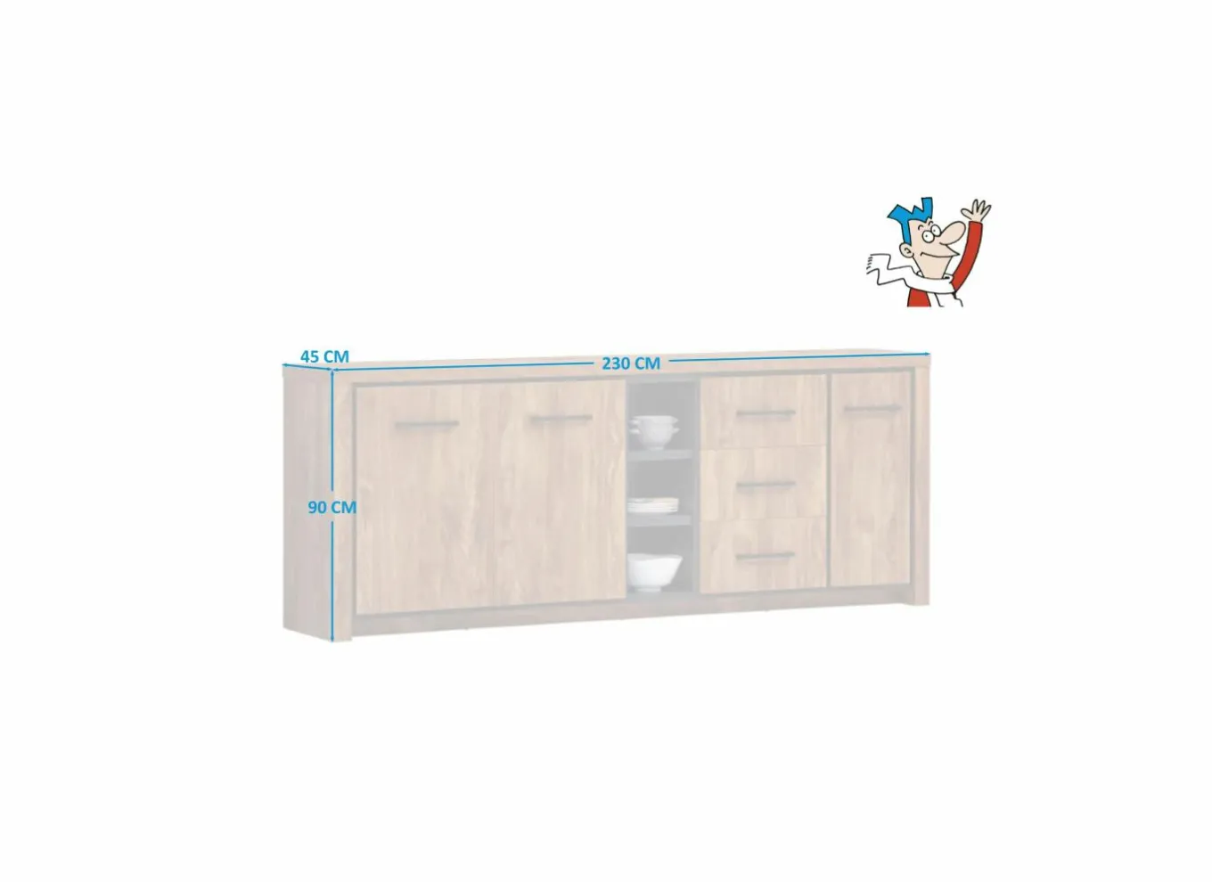 Dressoir Ensor 230cm - decor - acacia & black concrete