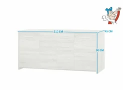 Dressoir Enzo 210cm - decor - eik sonomagrijs