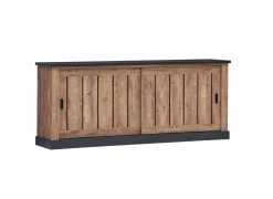 Dressoir Etienne 221cm - decor - industriële eik & zwart